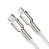 Cablu Baseus de date Cafule Series Metal (Catljk-B02), Type-C to Lightning, 20W, 2m, alb