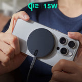 Incarcator wireless ESR Mini Magnetic HaloLock Qi2, MagSafe Compatible, 15W, cu Type-C Cable, 1.5m, argintiu
