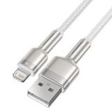 Cablu Baseus de date Cafule Series Metal (Caljk-A02), USB to Lightning, 2.4A, 480Mbps, 1m, alb