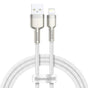 Cablu Baseus de date Cafule Series Metal (Caljk-A02), USB to Lightning, 2.4A, 480Mbps, 1m, alb