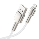 Cablu Baseus de date Cafule Series Metal (Caljk-A02), USB to Lightning, 2.4A, 480Mbps, 1m, alb