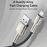 Cablu Baseus de date Cafule Series Metal (Caljk-A05), USB to Lightning, 2.4A, 480Mbps, 1m, mov
