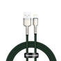 Cablu Baseus de date Cafule Series Metal (Caljk-A06), USB to Lightning, 2.4A, 480Mbps, 1m, verde