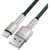 Cablu Baseus de date Cafule Series Metal (Caljk-A06), USB to Lightning, 2.4A, 480Mbps, 1m, verde