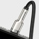 Cablu Baseus de date Cafule Series Metal (Caljk-A06), USB to Lightning, 2.4A, 480Mbps, 1m, verde
