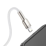 Cablu Baseus de date Cafule Series Metal (Caljk-B02), USB to Lightning 2.4A, 2m, alb