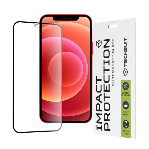 Folie de protectie pentru iPhone 12 mini, Techsuit 111D Full Cover / Full Glue Glass