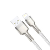 Cablu Baseus de date Cafule Series Metal (Caljk-B02), USB to Lightning 2.4A, 2m, alb