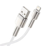 Cablu Baseus de date Cafule Series Metal (Caljk-B02), USB to Lightning 2.4A, 2m, alb