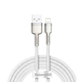 Cablu Baseus de date Cafule Series Metal (Caljk-B02), USB to Lightning 2.4A, 2m, alb