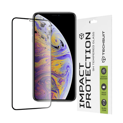 Folie de protectie pentru iPhone 11 Pro Max, Techsuit 111D Full Cover / Full Glue Glass