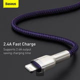 Cablu Baseus de date Cafule Series Metal (Caljk-B05), USB to Lightning 2.4A, 2m, mov