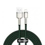 Cablu Baseus de date Cafule Series Metal (Caljk-B06), USB to Lightning 2.4A, 2m, verde