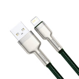 Cablu Baseus de date Cafule Series Metal (Caljk-B06), USB to Lightning 2.4A, 2m, verde