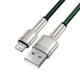 Cablu Baseus de date Cafule Series Metal (Caljk-B06), USB to Lightning 2.4A, 2m, verde