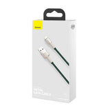 Cablu Baseus de date Cafule Series Metal (Caljk-B06), USB to Lightning 2.4A, 2m, verde