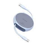 Cablu Baseus de date Pathfinder Series (P10368400311-00), Type-C to Type-C, 100W, 1m, Retractabil, bleu