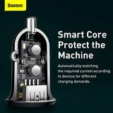 Incarcator auto Baseus Grain (Ccall-ML02), Dual USB, LED Backlight, 5V, 3.1A, alb