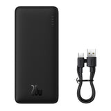 Baterie Externa Baseus Airpow (PPQD090001), USB, Type-C, Micro-USB, 20W, 10000mAh, cu Cablu Type-C, Negru