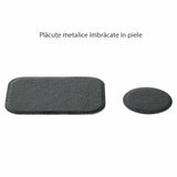 Suport auto Techsuit (2 pack) Placa metalica (MP02), cu PU Piele Cover, negru