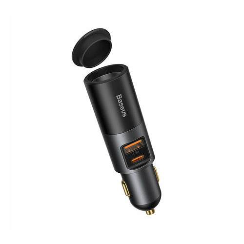 Incarcator auto Baseus Share Together (Ccbt-C0G), cu Cigarette Lighter Expansion, USB-A, Type-C, 120W, negru