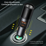 Incarcator auto Baseus Share Together (Ccbt-C0G), cu Cigarette Lighter Expansion, USB-A, Type-C, 120W, negru