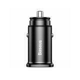 Incarcator auto Baseus Square Metal Series (Ccall-DS01), 2x USB, Incarcare rapida 3.0, SCP, AFC, 30W, negru