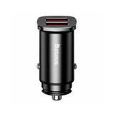 Incarcator auto Baseus Square Metal Series (Ccall-DS01), 2x USB, Incarcare rapida 3.0, SCP, AFC, 30W, negru