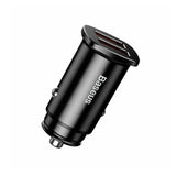 Incarcator auto Baseus Square Metal Series (Ccall-DS01), 2x USB, Incarcare rapida 3.0, SCP, AFC, 30W, negru