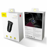 Incarcator auto Baseus Square Metal Series (Ccall-DS01), 2x USB, Incarcare rapida 3.0, SCP, AFC, 30W, negru