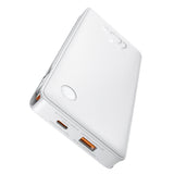 Baterie Externa Baseus Airpow Air Lite (P10067501213-00), USB, Type-C, Dual Cablu USB-C, Lightning, 22.5W, 10000mAh, Alb