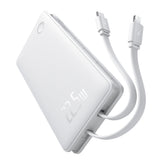 Baterie Externa Baseus Airpow Air Lite (P10067501213-00), USB, Type-C, Dual Cablu USB-C, Lightning, 22.5W, 10000mAh, Alb