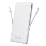 Baterie Externa Baseus Airpow Air Lite (P10067501213-00), USB, Type-C, Dual Cablu USB-C, Lightning, 22.5W, 10000mAh, Alb
