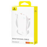 Baterie Externa Baseus Airpow Air Lite (P10067501213-00), USB, Type-C, Dual Cablu USB-C, Lightning, 22.5W, 10000mAh, Alb