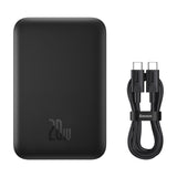 Baterie Externa Baseus Mini Air (P10059002113-00), Type-C, MagSafe Charging, 20W, 6000mAh, cu Cable Type-C, 30cm, Negru
