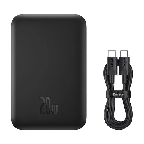 Baterie Externa Baseus Mini Air (P10059002113-00), Type-C, MagSafe Charging, 20W, 6000mAh, cu Cable Type-C, 30cm, Negru