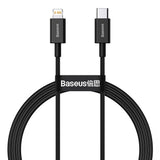 Cablu Baseus de date Superior Series (Catlys-A01), Type-C to Lightning PD, 20W, 1m, negru
