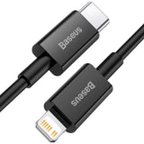 Cablu Baseus de date Superior Series (Catlys-A01), Type-C to Lightning PD, 20W, 1m, negru