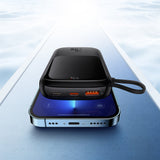 Baterie Externa Baseus Qpow Pro (PPQD020001), Lightning, Type-C, USB, 20W, 10000mAh, Cable Type-C, Lightning, 3A, Negru