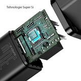 Incarcator retea Baseus Super Si (Ccsup-J01), Type-C, Incarcare rapida, 30W, negru
