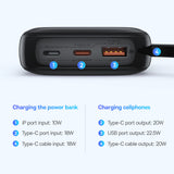 Baterie Externa Baseus Qpow Pro+ (P10067101113-00), Lightning, 2xType-C, USB, 22.5W, Incarcare Rapida, 10000mAh