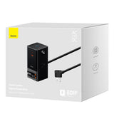 Incarcator retea Baseus PowerCombo Digital PowerStrip (PSLR000101), 3xAC, USB, Type-C cu Type-C Cable, 65W, US Plug, negru