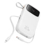 Baterie Externa Baseus Qpow Pro+ (P10055003223-00), Lightning, 2x Type-C, USB, 22.5W, 10000mAh, Cable Type-C, 30cm, Alb
