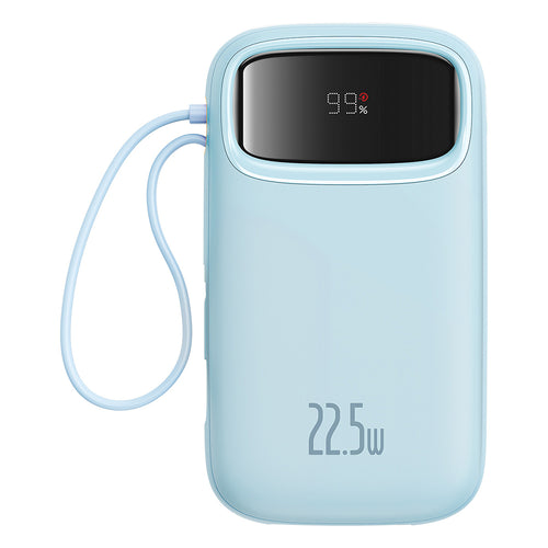 Baterie Externa Baseus Qpow Pro+ (P10055003313-00), Lightning, 2x Type-C, USB, 22.5W, 10000mAh, Cable Type-C, 30cm