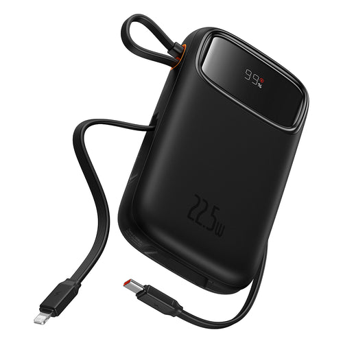 Baterie Externa Baseus Qpow Pro+ (P10055002113-00), Lightning, 2x Type-C, USB, 22.5W, 20000mAh, Cable Type-C, 30cm