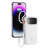 Baterie Externa Baseus Qpow Pro+ (P10055002223-00), Lightning, 2x Type-C, USB, 22.5W, 20000mAh, Cable Type-C, 30cm, Alb