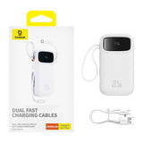 Baterie Externa Baseus Qpow Pro+ (P10055002223-00), Lightning, 2x Type-C, USB, 22.5W, 20000mAh, Cable Type-C, 30cm, Alb