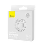 Adaptor Baseus (2 pack) Inel Metalic Magnetic Series (PCCH000012), Universal Phone Ring pentru Samsung, iPhone, Argintiu