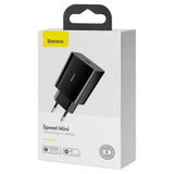 Incarcator retea Baseus Speed Mini (Ccfs-SN01), Incarcare rapidar, Type-C, 20W, negru