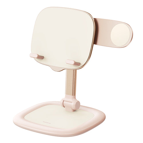 Suport de birou Baseus birou Seashell (B10451501411-00), pentru Tablets, Phones, MagSafe, Aliaj aluminiu, roz deschis